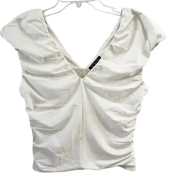 J. Crew Ruched V-Neck Top Size Medium - Picture 2 of 10